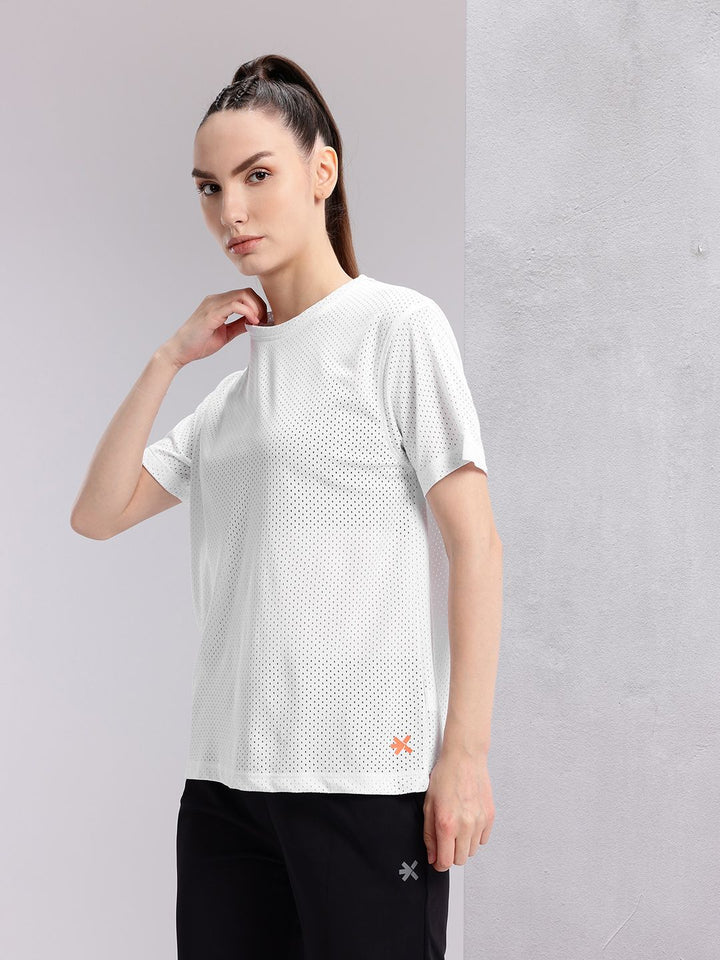 HRX by Hrithik Roshan Women Perforated Rapid-Dry Training T-shirt