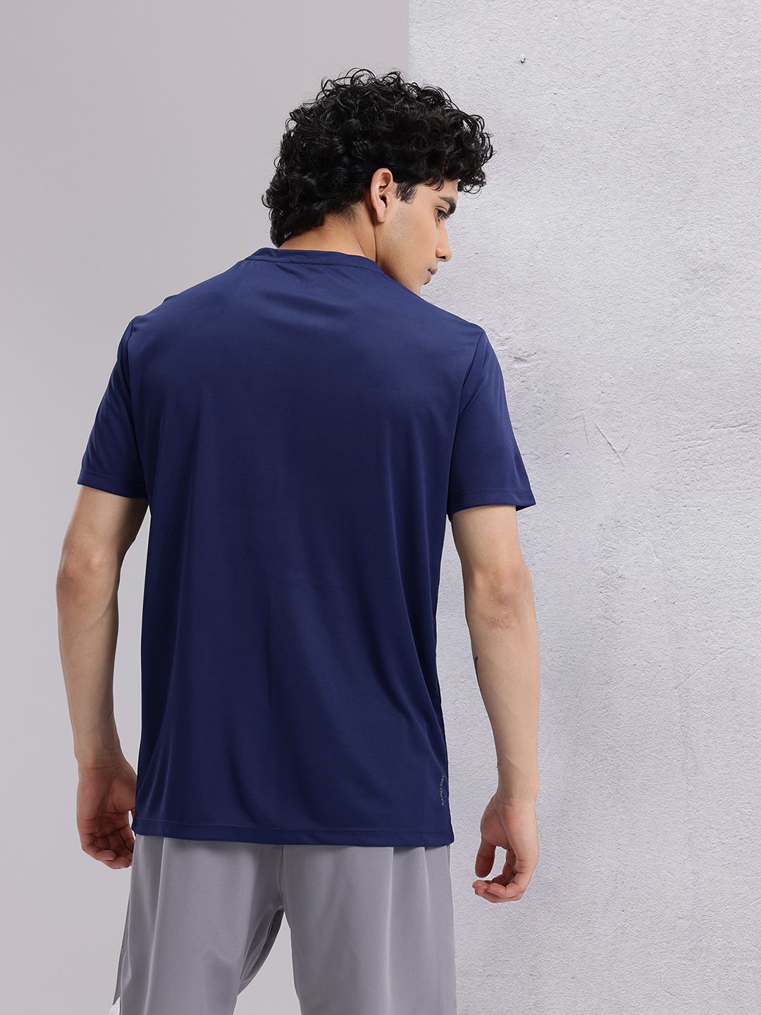 HRX by Hrithik Roshan Rapid-Dry Typography Print Indigo Running T-shirt