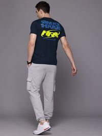 HRX by Hrithik Roshan Typography Print Indigo T-shirt