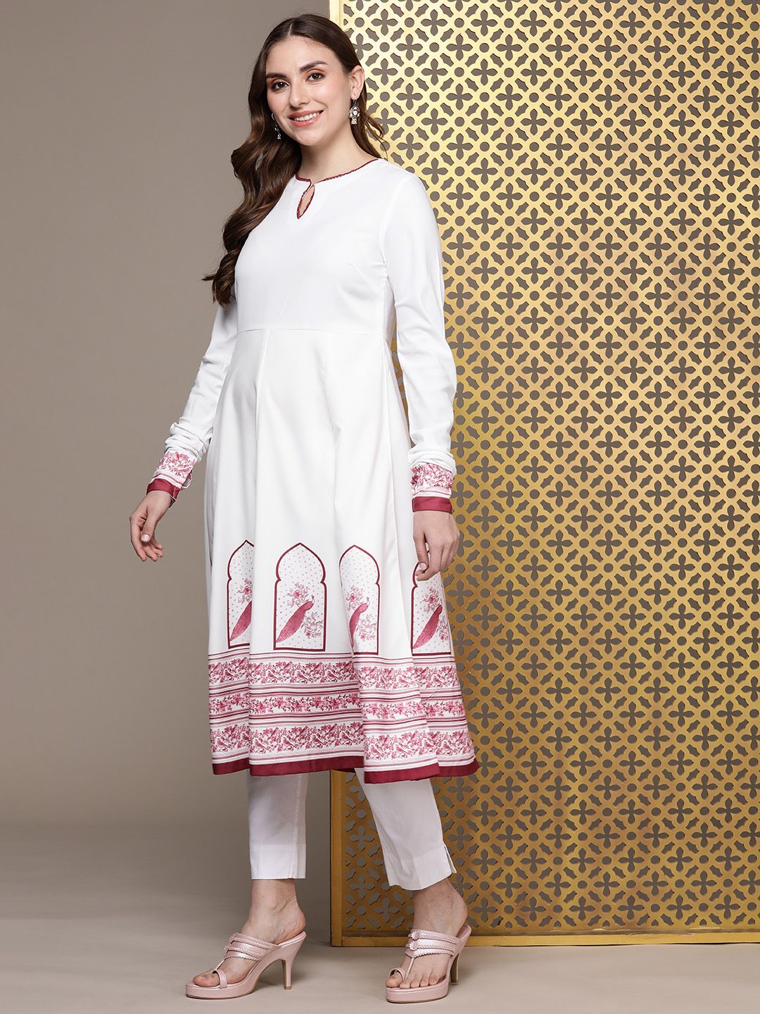 House of Pataudi Jashn Floral Printed A-Line Kurta