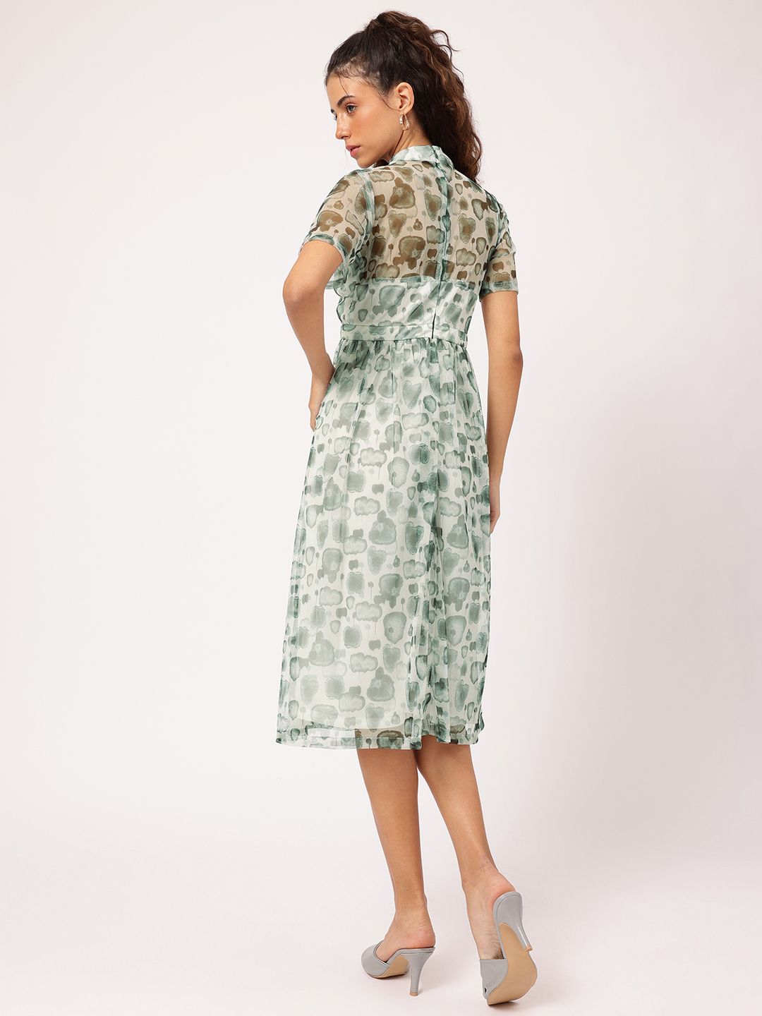 DressBerry Understated Inked Elegance Fit 'N' Flow Dress