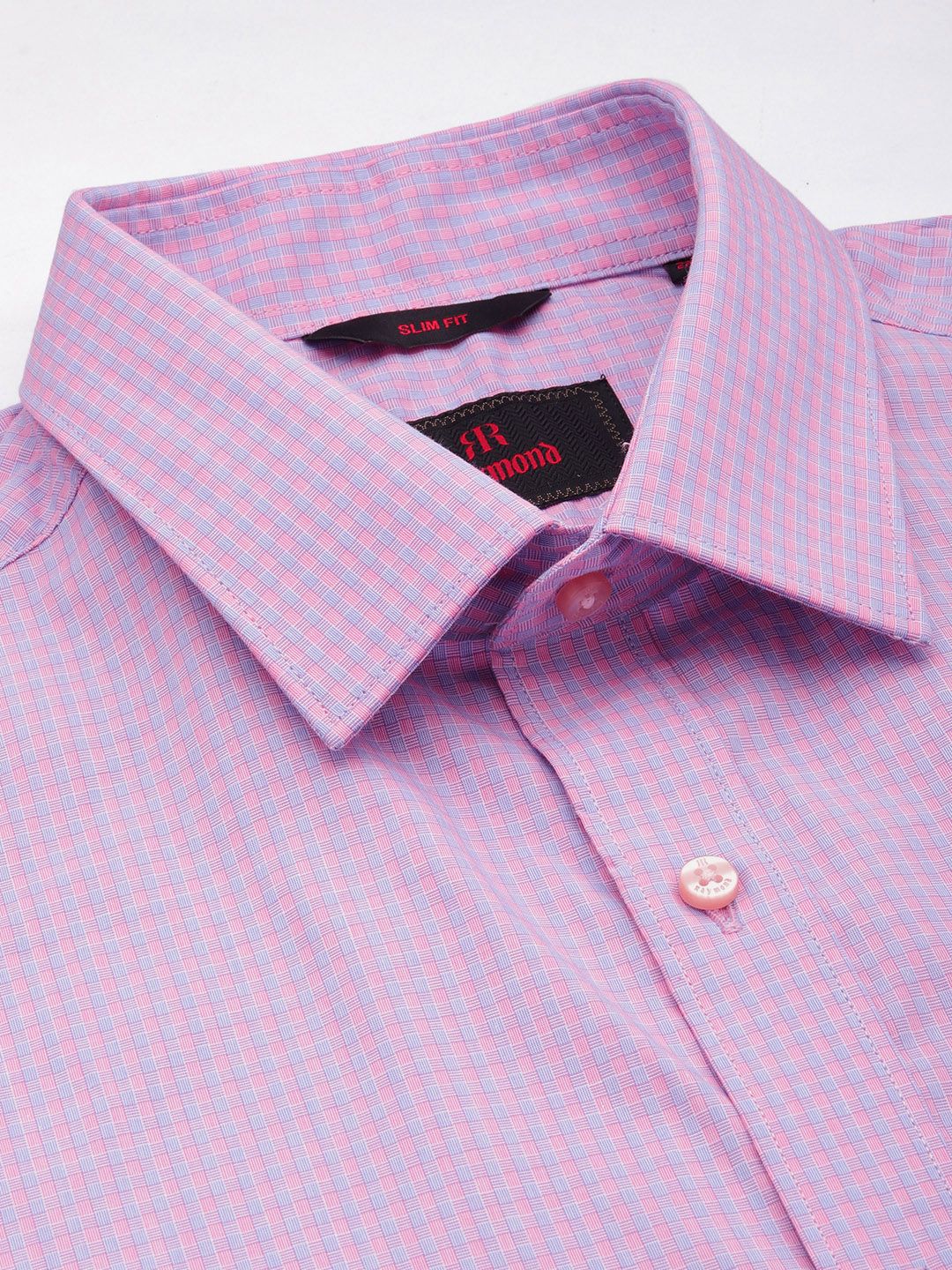 Raymond Pure Cotton Slim Fit Checked Formal Shirt