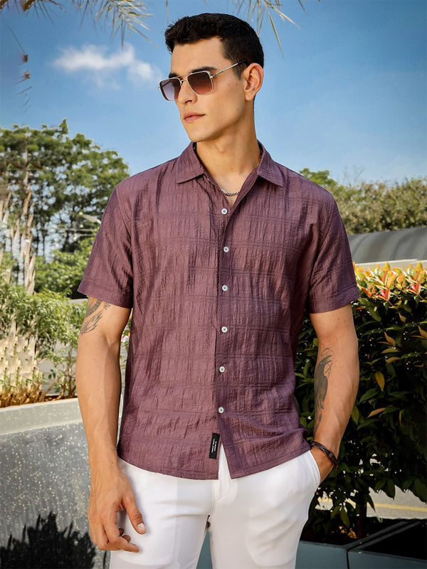 Thomas Scott Men Smart Slim Fit Horizontal Stripes Opaque Casual Shirt