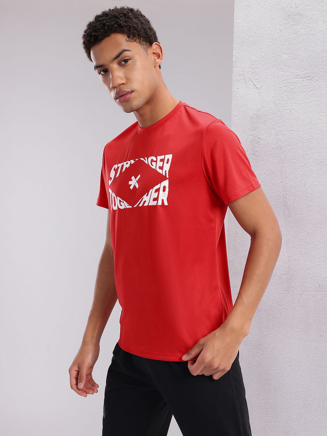 HRX by Hrithik Roshan Couple Collection Typography Printed Rapid Dry Training T-shirt