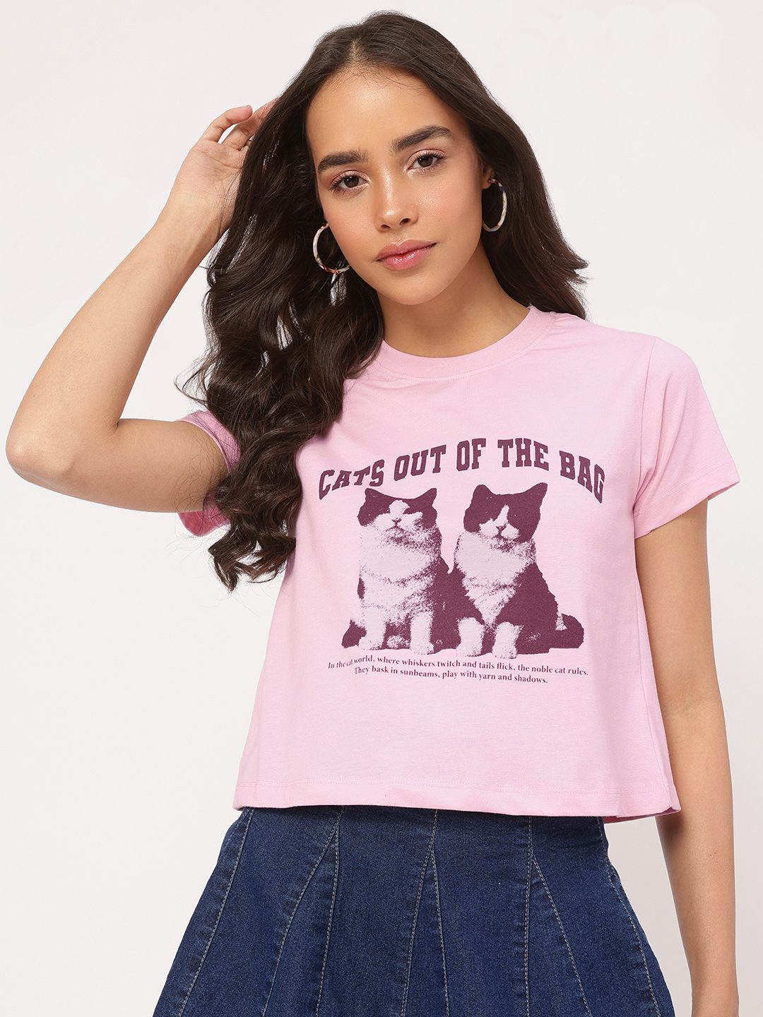 DressBerry Cat Rules Graphic Print T-shirt