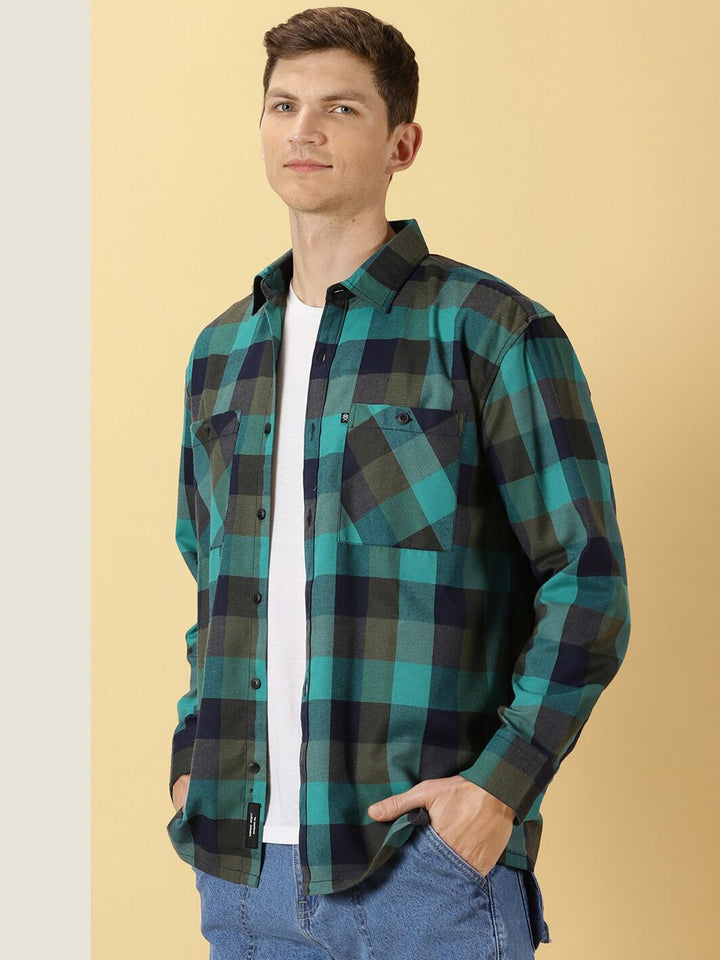 Thomas Scott Smart Checked Opaque Oversized Casual Shirt