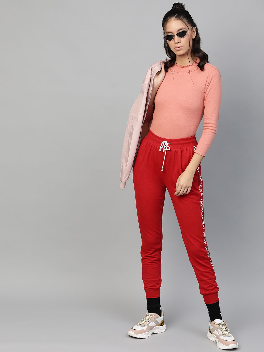 SASSAFRAS Peach-Coloured High-Neck Top
