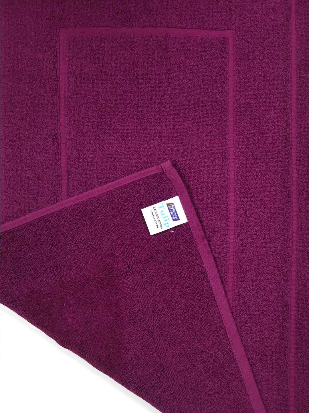 BOMBAY DYEING Purple Pure Cotton Anti Skid 450 GSM Bath Rugs