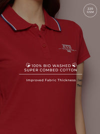 Dillinger wanita biasa fit lencana sulaman polo tshirt