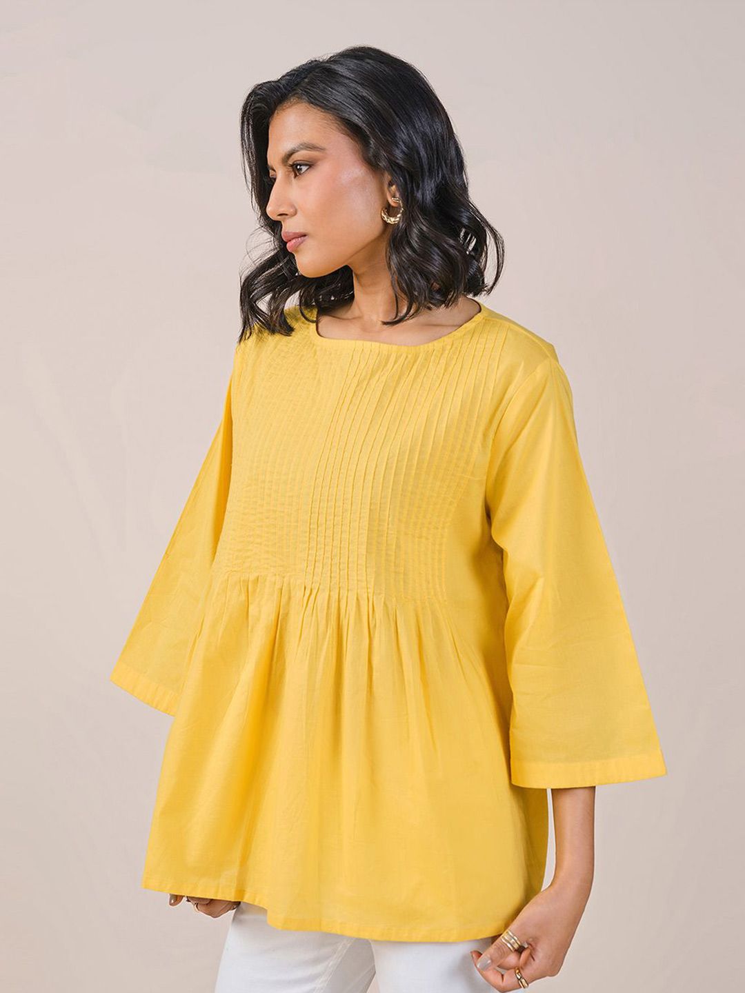 AND Round Neck Solid Cotton Top