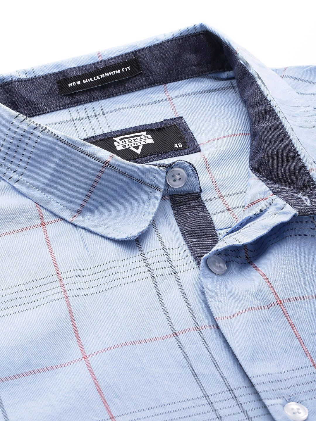 Thomas Scott Plus Size Premium Checked Pure Cotton Casual Shirt