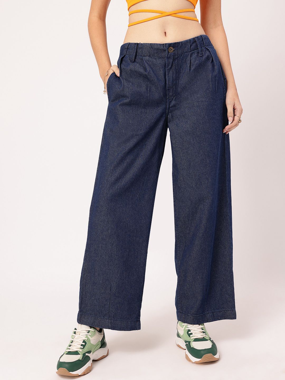 DressBerry Women Stylish Stitches Baggy Jeans
