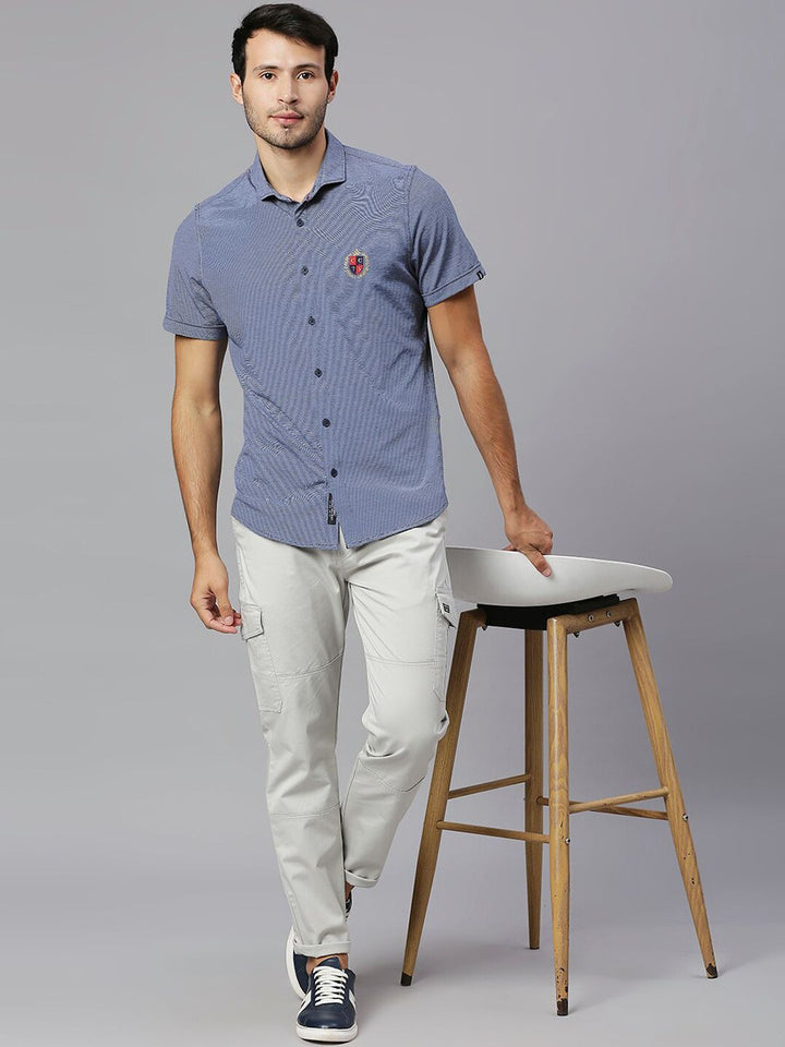 Thomas Scott Men Smart Slim Fit Easy Wash Cargos Trousers