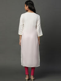AURELIA Floral Embroidered Straight Kurta