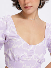 DressBerry Lavender Love Smocked Crop Top