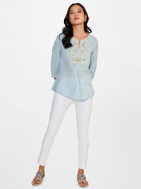 Global Desi Keyhole Neck Cotton Top