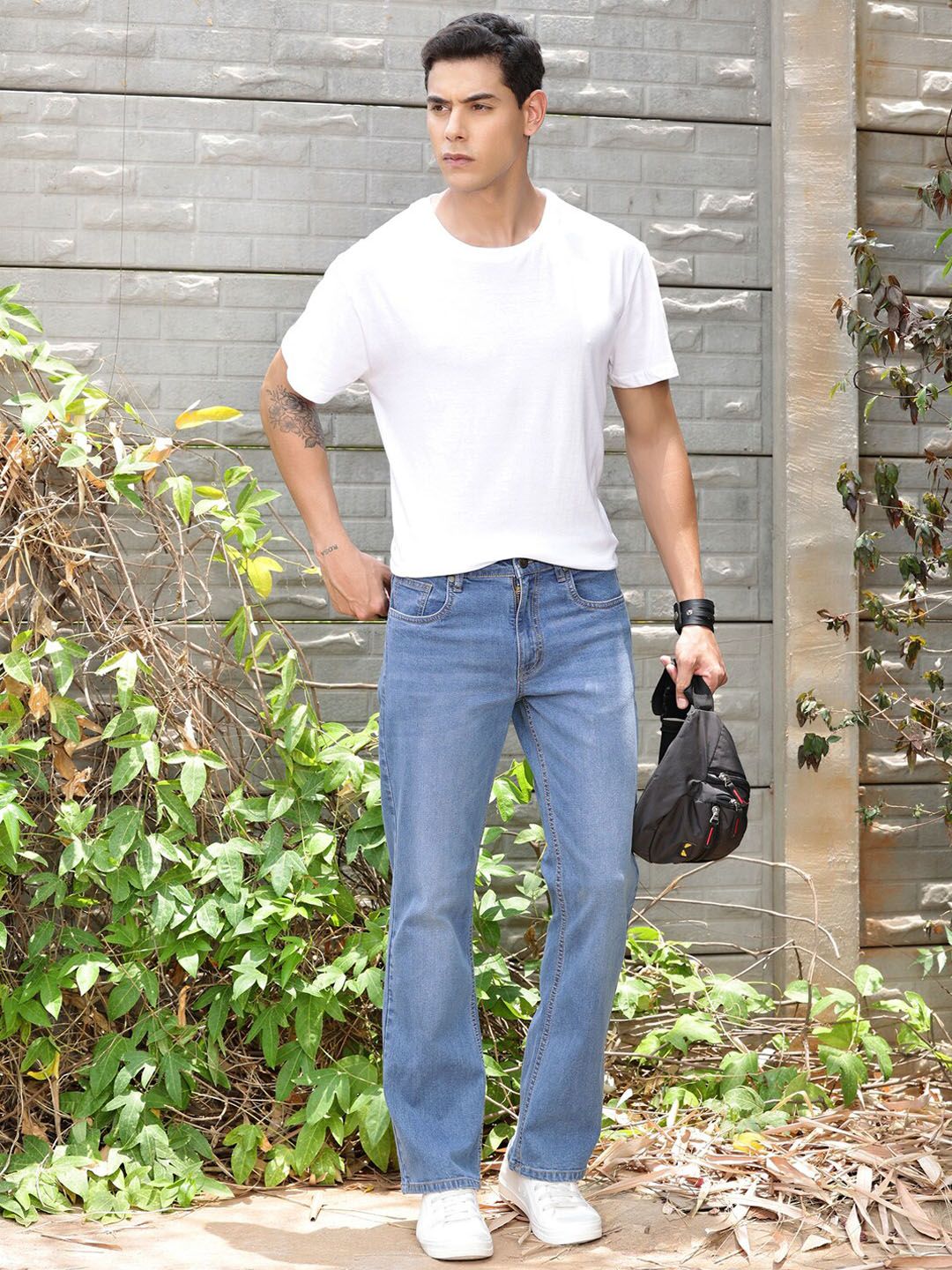 Thomas Scott Men Smart Bootcut Light Fade Stretchable Jeans