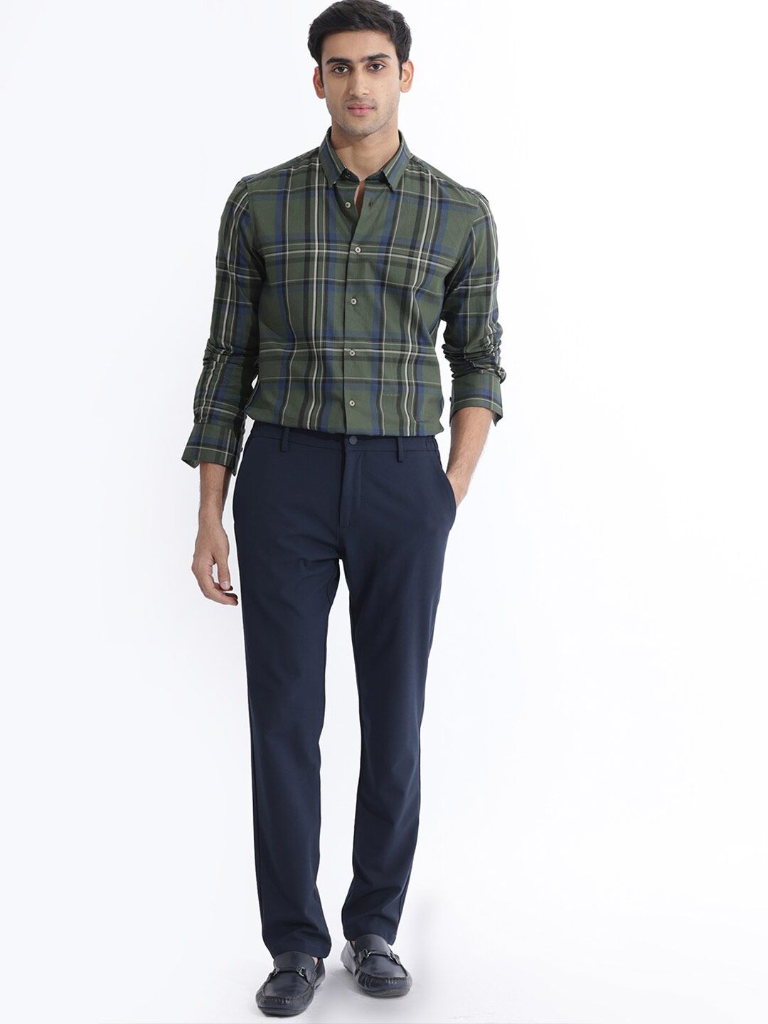 RARE RABBIT Men Cosen Slim Fit Checked Cotton Shirt
