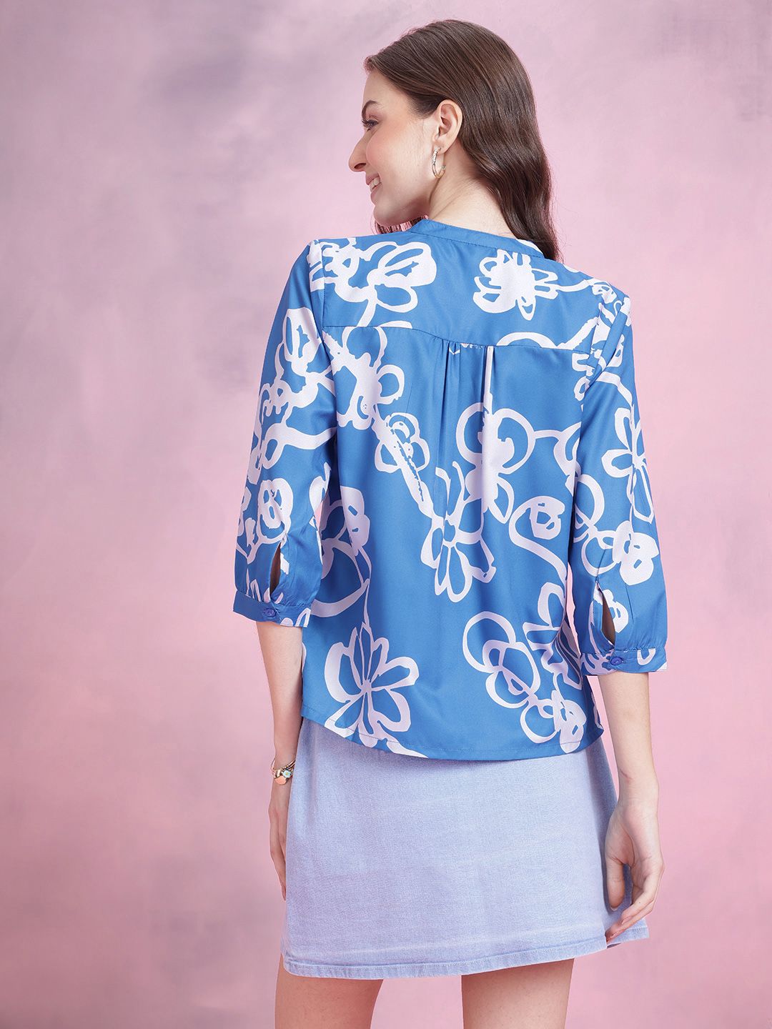 DressBerry Floral Printed Shirt-Style Top