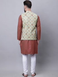 SOJANYA Ethnic Motifs Woven Design Regular Kurta With Pyjamas & With Nehru Jacket