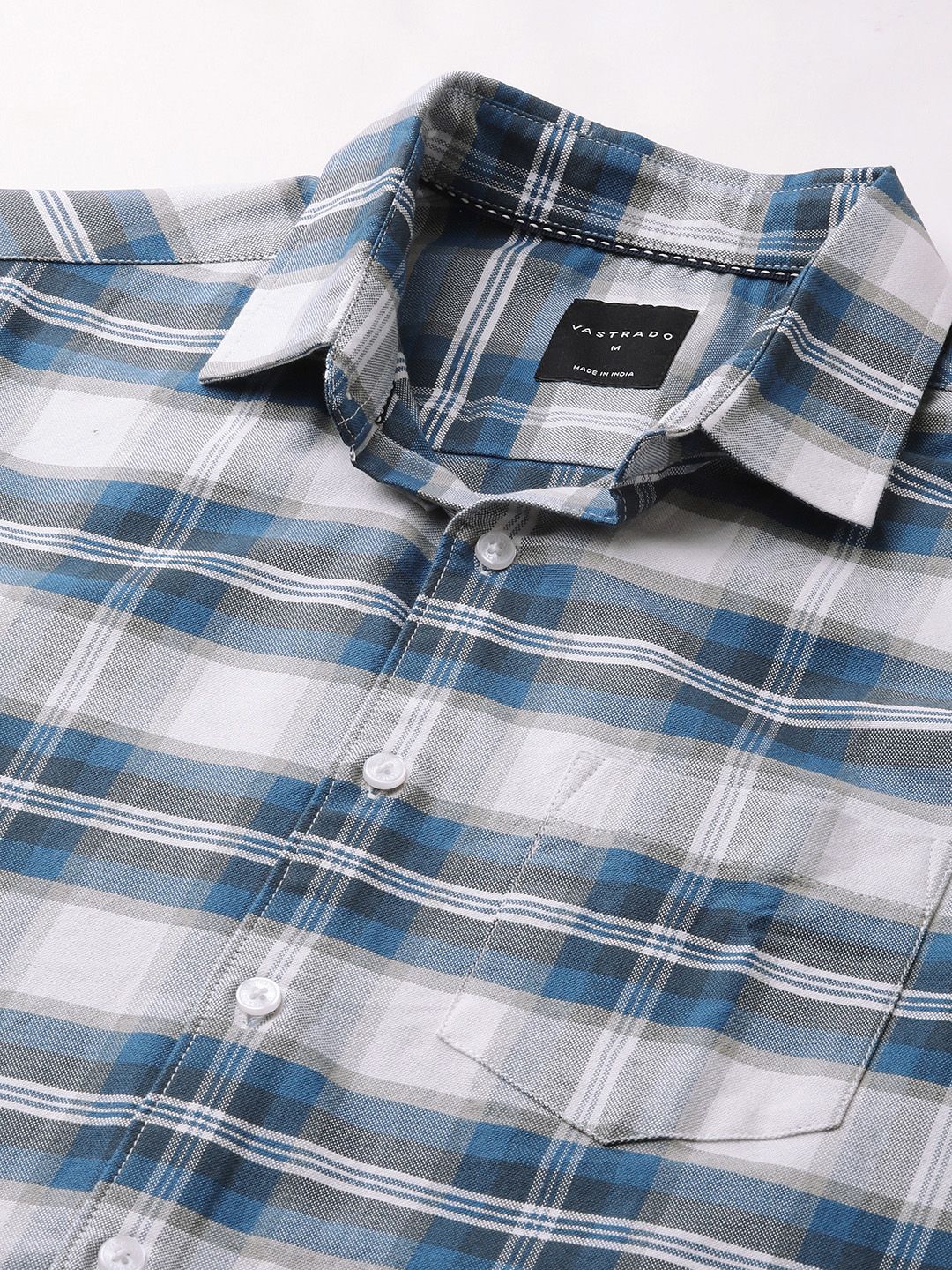 VASTRADO Men Classic Slim Fit Opaque Checked Casual Shirt