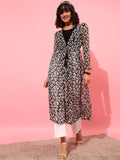 STREET 9 Women Printed Longline Tie-Up Shrug