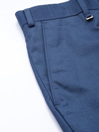 Raymond Men Mid-Rise Contemporary Fit Checked Trousers
