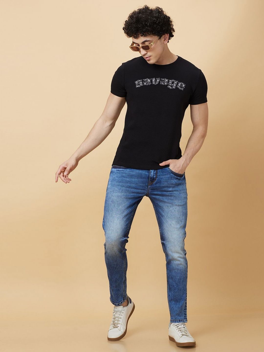 Being Human Men Typography Applique T-shirt