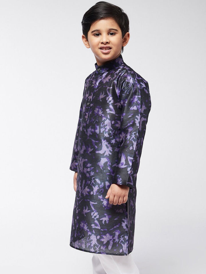 SOJANYA Boys Navy Blue Printed Kurta