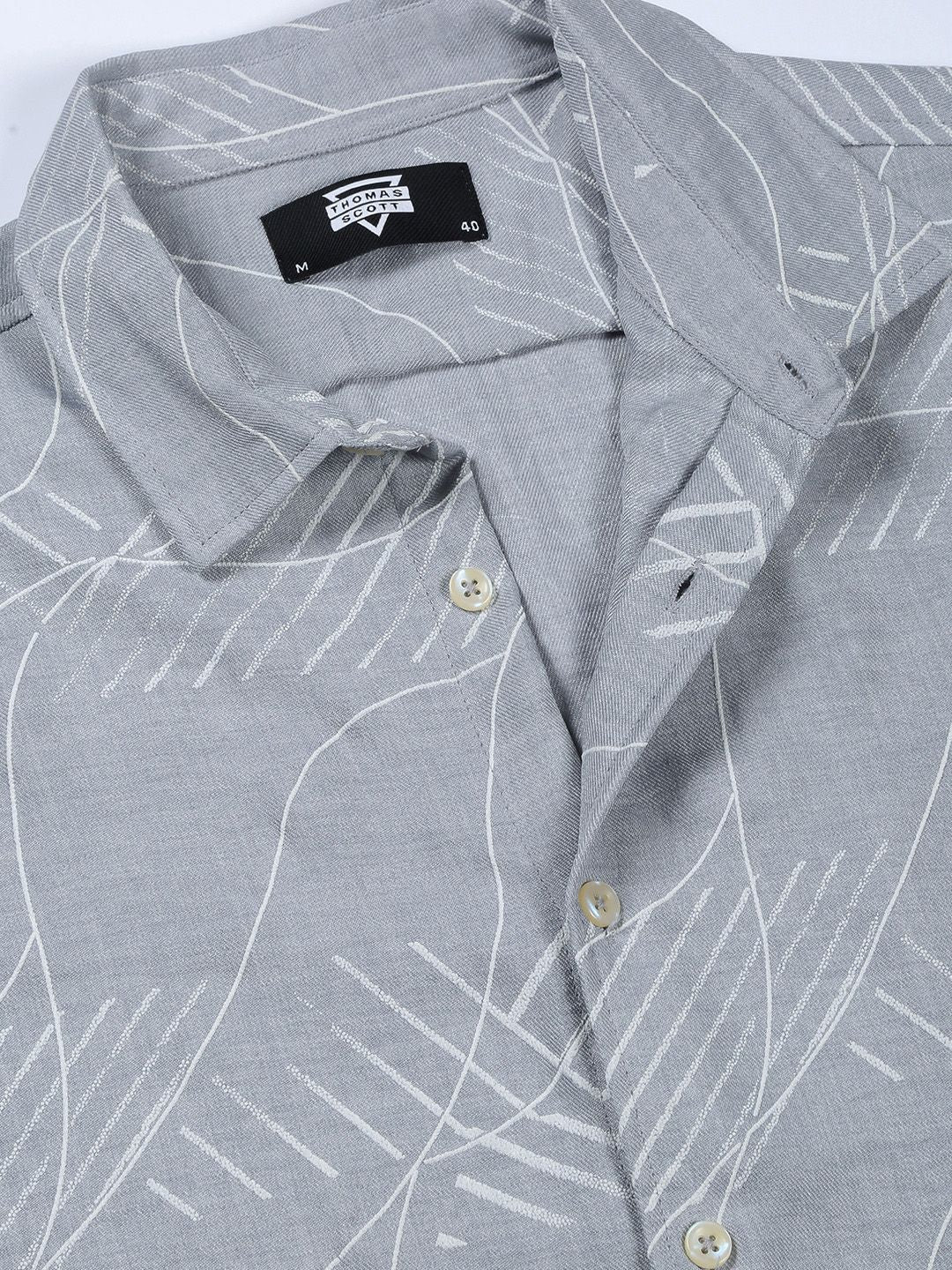 Thomas Scott Men Classic Slim Fit Opaque Printed Casual Shirt