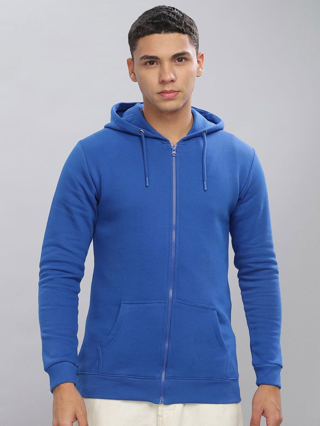 ADRO Lelaki Buka Depan Zip Bertudung Kapas berzip hoodie 2 Sweatshirt