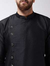 SOJANYA Lelaki Hitam Solid Kurta Lurus