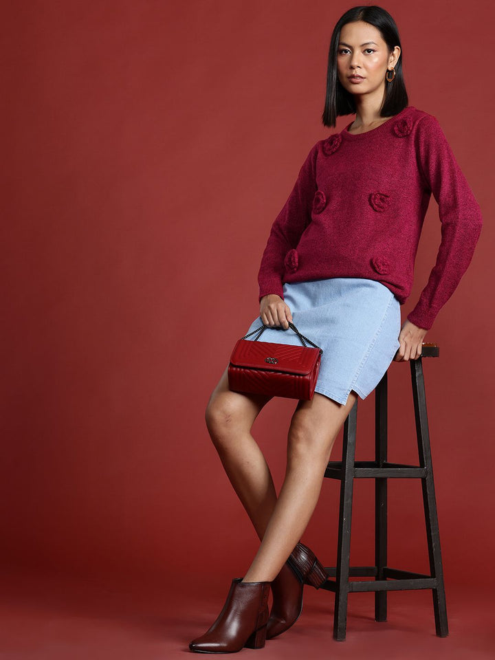 all about you Floral Crochet Pullover