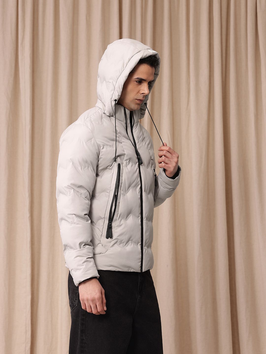 Mr Bowerbird Mock Collar With Detachable Hood Puffer Jacket