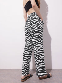 DressBerry Women Bringing Back the 90s Zebra Print Trousers