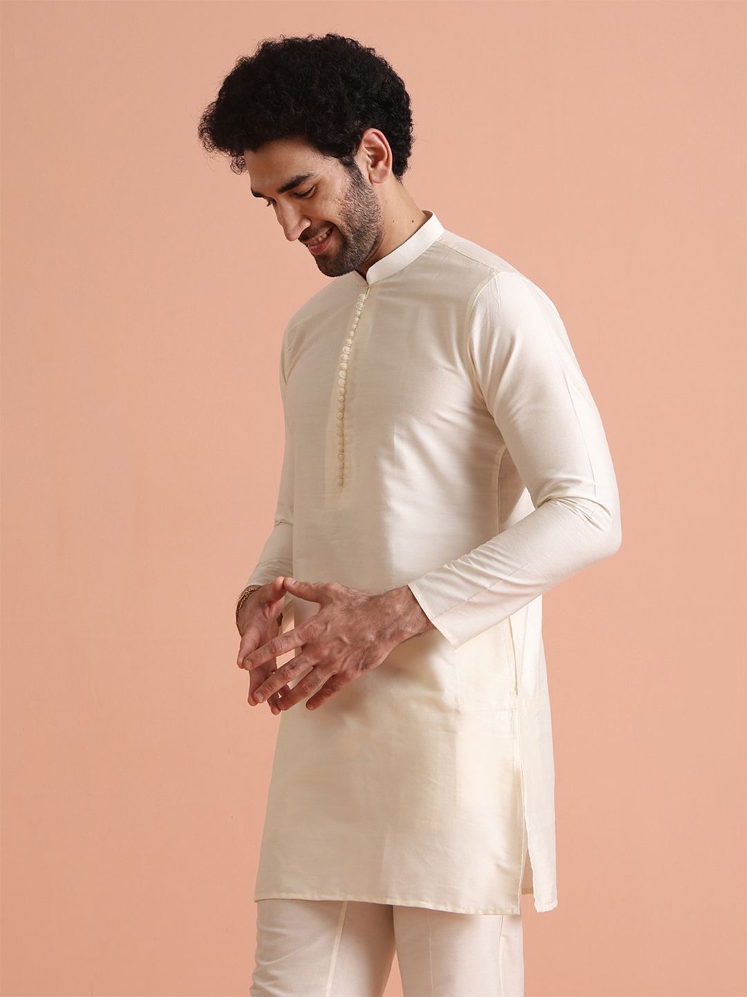 KISAH Mandarin Collar Regular Kurta With Trousers