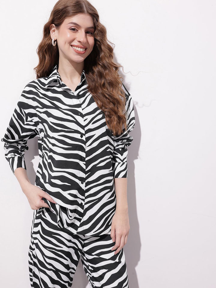 DressBerry Zesty Zebra Print Shirt