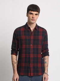 THE BEAR HOUSE Slim Fit Tartan Checked Cotton Casual Shirt