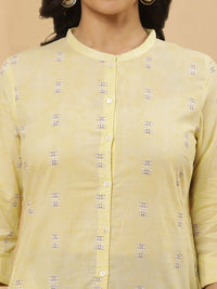 W Floral Printed Regular Pure Cotton Kurta With Tight