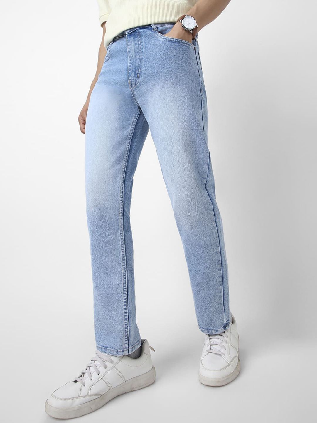 Urbano Fashion Men Straight Fit Heavy Washed Jeans Stretchable