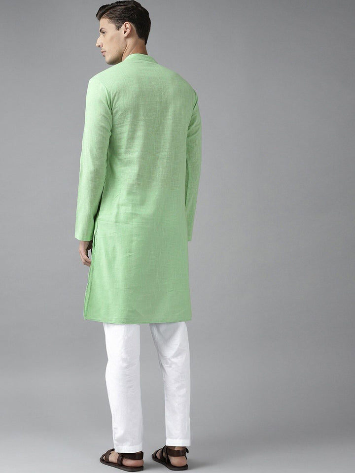 See Designs Men Green Cotton Kurta