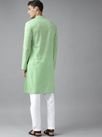 See Designs Men Green Cotton Kurta