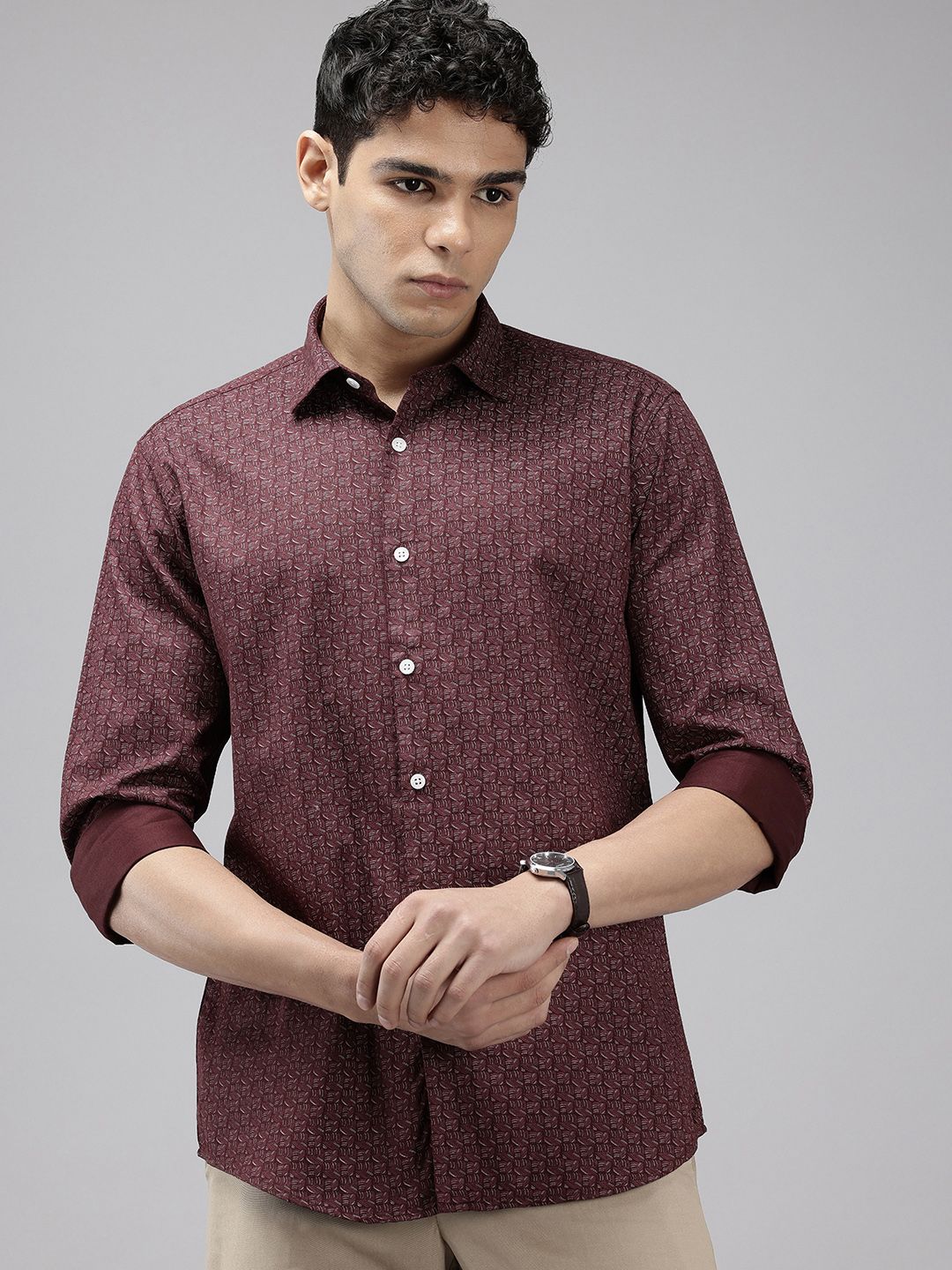 Park Avenue Pure Cotton Slim Fit Printed Casual Shirt