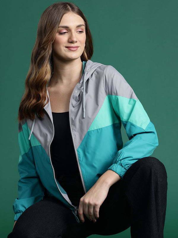 DressBerry Colourblocked Hooded Tailored Jacket