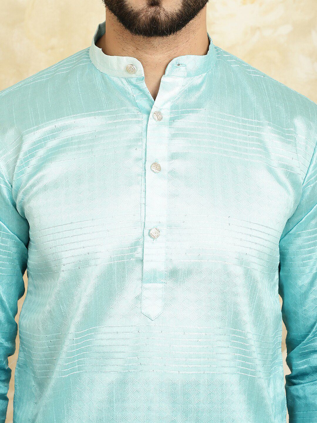 SOJANYA Kurta Tenunan Geometrik Dengan Churidar