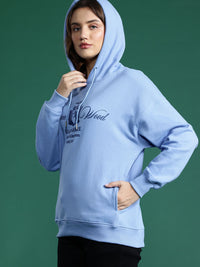 DressBerry Printed Hooded Drop-Shoulder Sleeves Sweatshirt