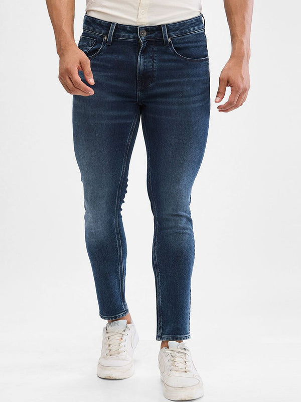 SPYKAR Men Slim Fit Clean Look Light Fade Cropped Stretchable Jeans