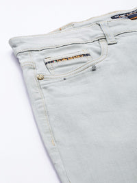 The Indian Garage Co Men Grey Slim Fit Slash Knee Stretchable Heavy Fade Stretchable Jeans