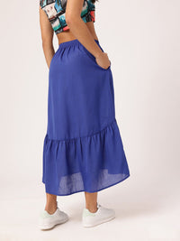 DressBerry Women Effortlessly Chic Gathered A-line Midi Skirt