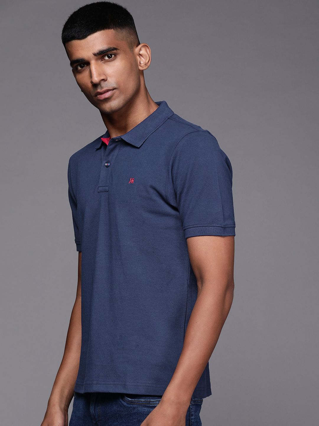 Raymond Men Solid Polo Collar Pure Cotton T-shirt